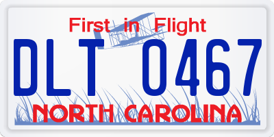 NC license plate DLT0467