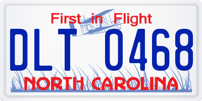 NC license plate DLT0468