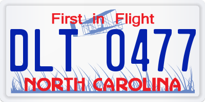 NC license plate DLT0477