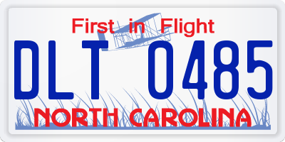 NC license plate DLT0485