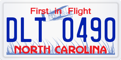 NC license plate DLT0490