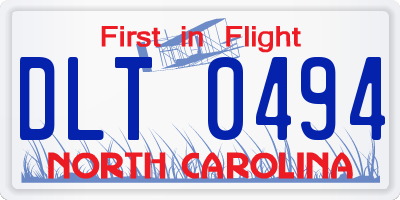 NC license plate DLT0494