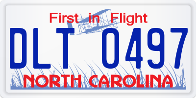 NC license plate DLT0497