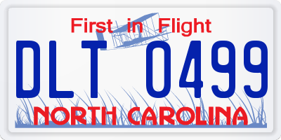 NC license plate DLT0499