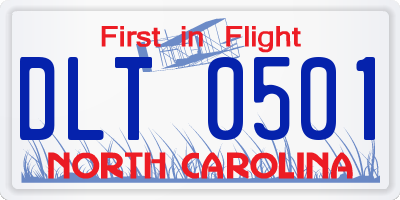 NC license plate DLT0501