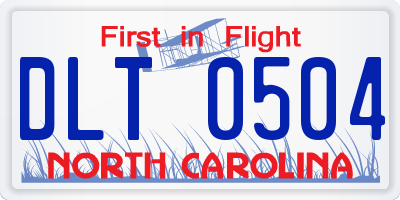 NC license plate DLT0504