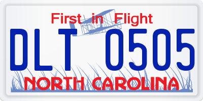 NC license plate DLT0505