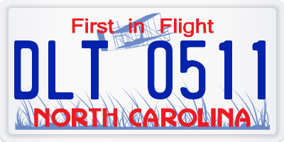 NC license plate DLT0511