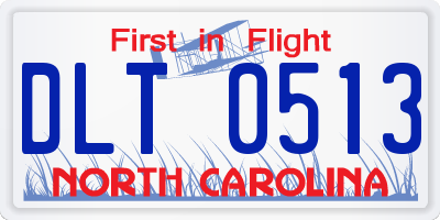 NC license plate DLT0513