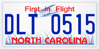 NC license plate DLT0515