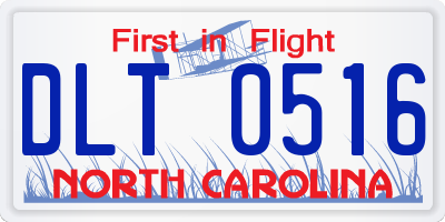 NC license plate DLT0516
