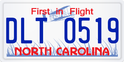 NC license plate DLT0519