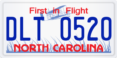 NC license plate DLT0520