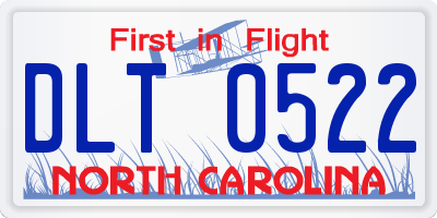 NC license plate DLT0522