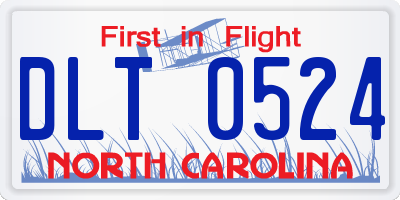 NC license plate DLT0524