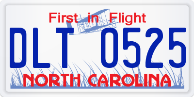 NC license plate DLT0525