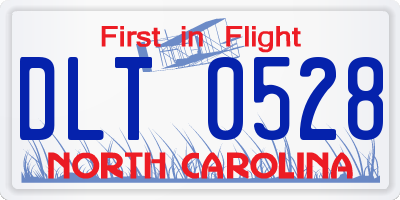 NC license plate DLT0528