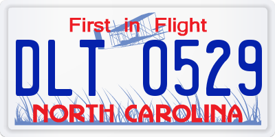 NC license plate DLT0529