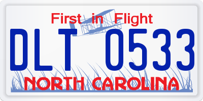 NC license plate DLT0533