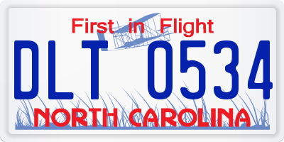 NC license plate DLT0534