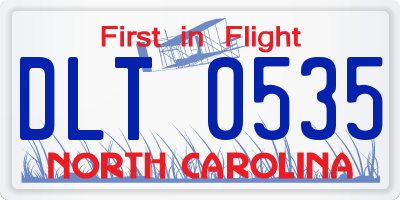 NC license plate DLT0535