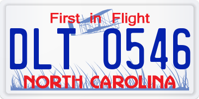 NC license plate DLT0546