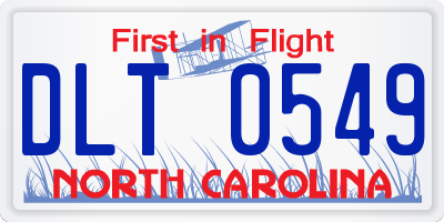 NC license plate DLT0549