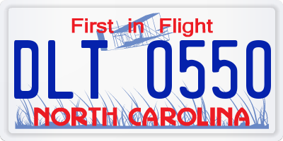 NC license plate DLT0550