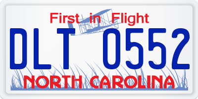 NC license plate DLT0552