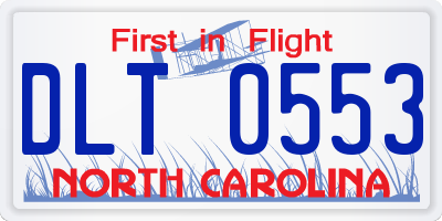 NC license plate DLT0553