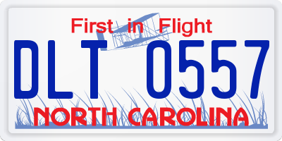 NC license plate DLT0557
