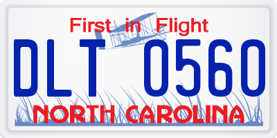 NC license plate DLT0560