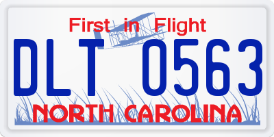 NC license plate DLT0563