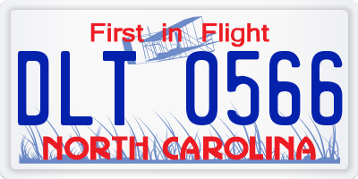 NC license plate DLT0566