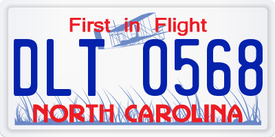 NC license plate DLT0568