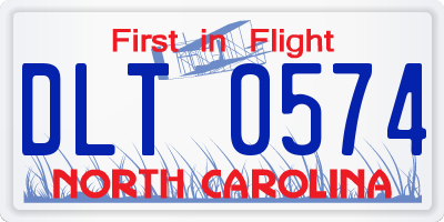 NC license plate DLT0574