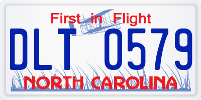 NC license plate DLT0579