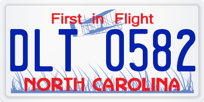 NC license plate DLT0582