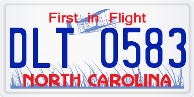 NC license plate DLT0583