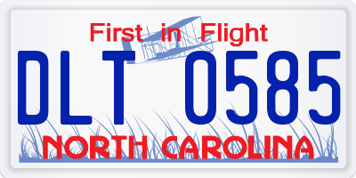 NC license plate DLT0585