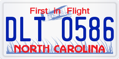 NC license plate DLT0586