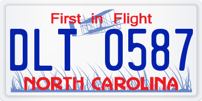 NC license plate DLT0587