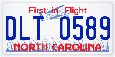 NC license plate DLT0589