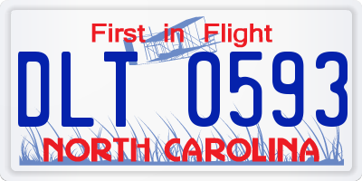 NC license plate DLT0593