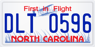 NC license plate DLT0596