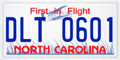 NC license plate DLT0601