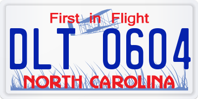 NC license plate DLT0604