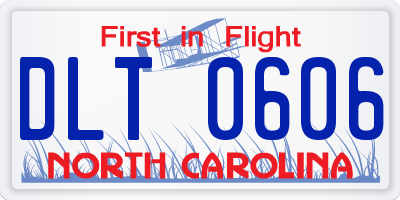 NC license plate DLT0606