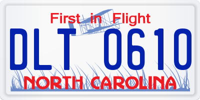 NC license plate DLT0610