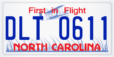 NC license plate DLT0611